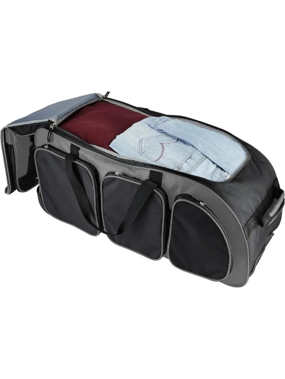 30-Inch Multi-Pocket Rolling Duffel Bag for Travel, Lightweight & Durable